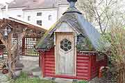 die Grillhütte des Gasthof Bogenrieder  - eine finnische Grill Kota - kann man mieten für gesellige Runden (©Foto: Martin Schmitz)(